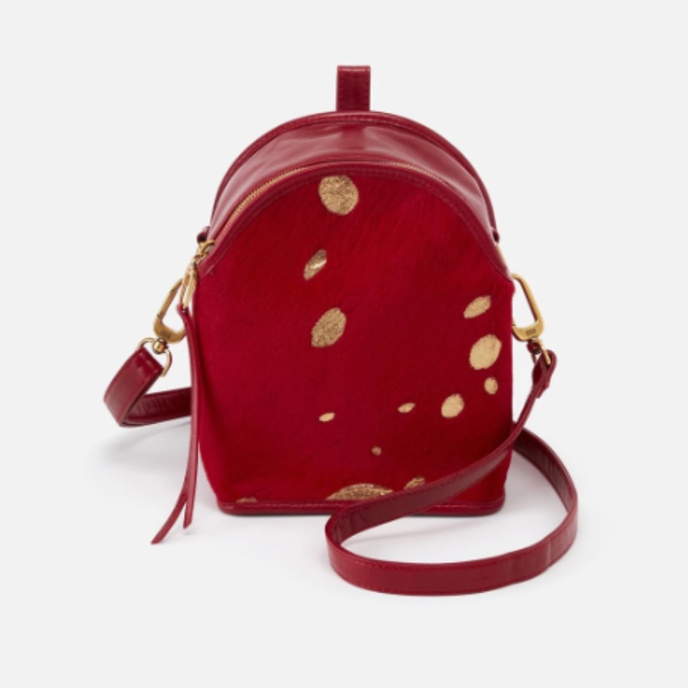 HOBO - Host  Purse Leather  Red and Gold Leaf‎ NWT